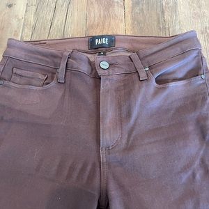 Paige brownish red coated jeans. Size 28